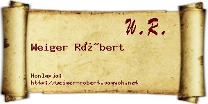Weiger Róbert névjegykártya