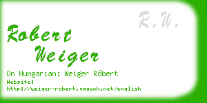 robert weiger business card